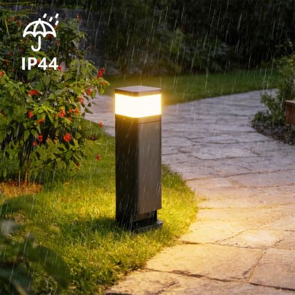 Brilagi - Ulkovalaisin PILLAR, jossa 2 SCHUKO-pistorasiaa, 1xG9/11W/230V, IP44, antrasiitti