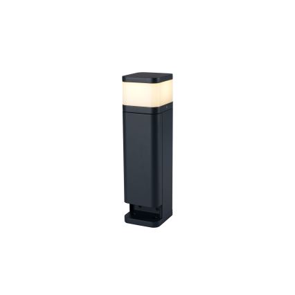 Brilagi - Ulkovalaisin PILLAR, jossa 2 SCHUKO-pistorasiaa, 1xG9/11W/230V, IP44, antrasiitti