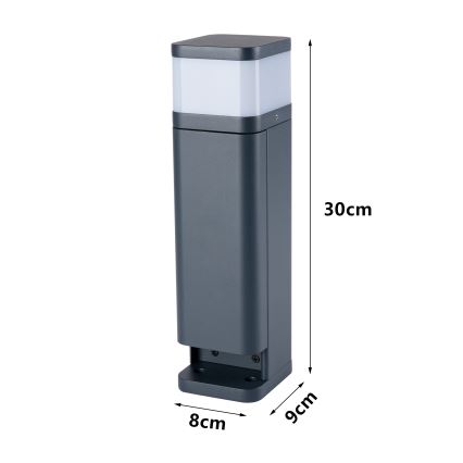 Brilagi - Ulkovalaisin PILLAR, jossa 2 SCHUKO-pistorasiaa, 1xG9/11W/230V, IP44, antrasiitti