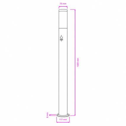 BRILAGI - ELIA ulkovalaisin liiketunnistimella 1xE27/20W/230V IP44 100 cm mattakromi