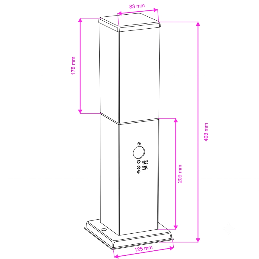 Brilagi - Ulkovalaisin liiketunnistimella NOVA 1xE27/15W/230V 40 cm IP44 mattakromi