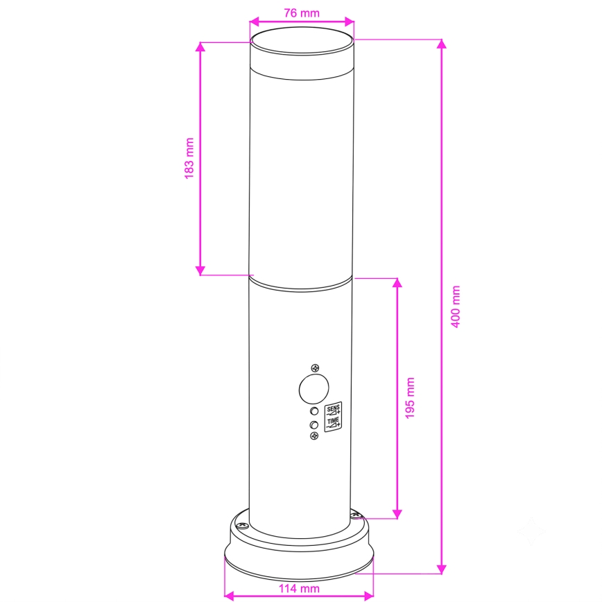 Brilagi - Ulkovalaisin liiketunnistimella NOVA 1xE27/15W/230V 40 cm IP44 musta