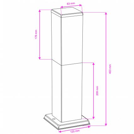 Brilagi - Ulkovalaisin NOVA 1xE27/15W/230V 40 cm IP44 ruskea