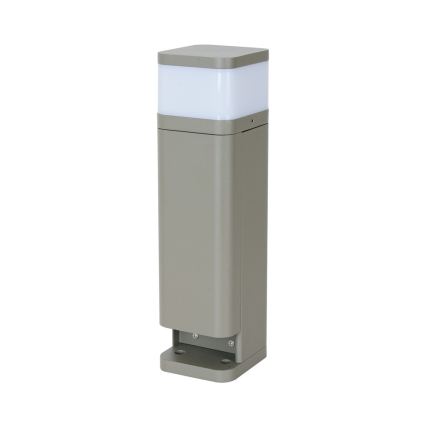 BRILAGI - Ulkovalaisin PILLAR, jossa on 2 SCHUKO-pistorasiaa, 1xG9/11W/230V, IP44, harmaa