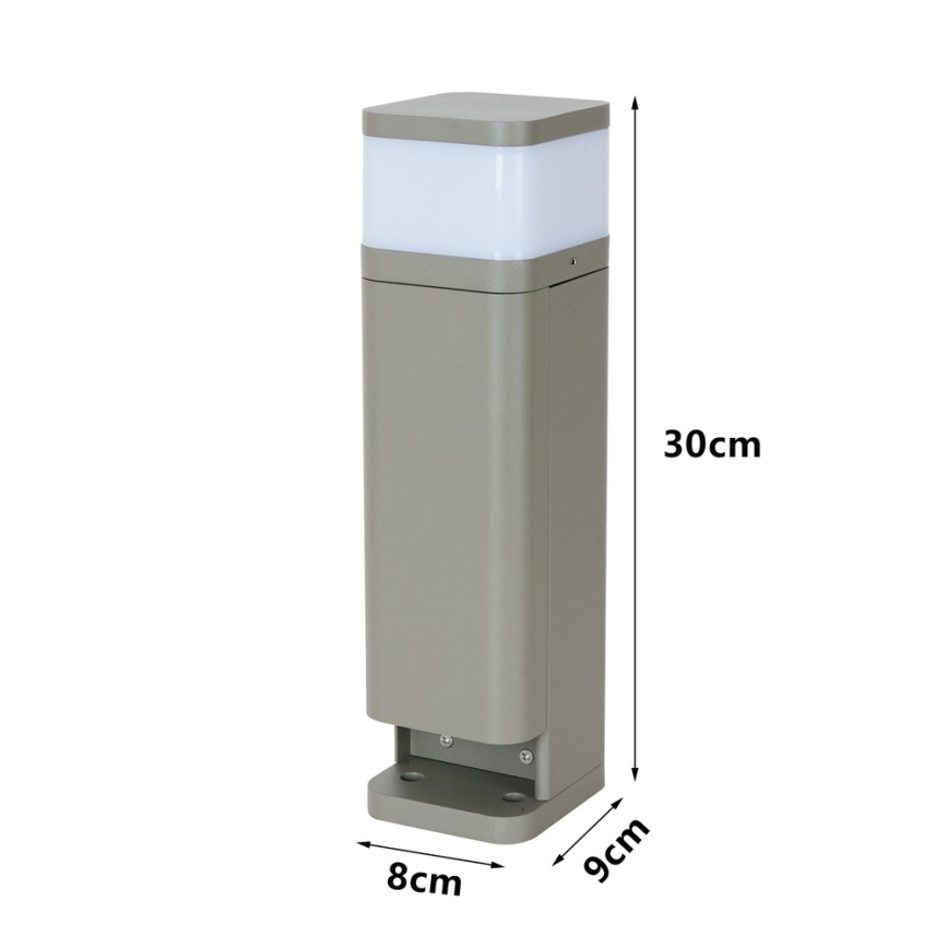 BRILAGI - Ulkovalaisin PILLAR, jossa on 2 SCHUKO-pistorasiaa, 1xG9/11W/230V, IP44, harmaa