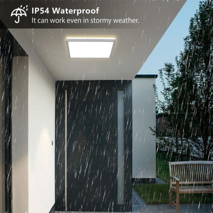 Brilagi - LED-kylpyhuoneen kattovalaisin ULTRA SLIM LED/18W/230V 30x30 cm hopea IP54