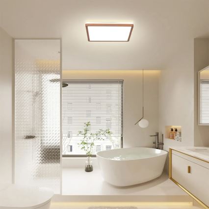 Brilagi - LED-kylpyhuoneen kattovalaisin ULTRA SLIM LED/24W/230V 42x42 cm ruusukulta IP54