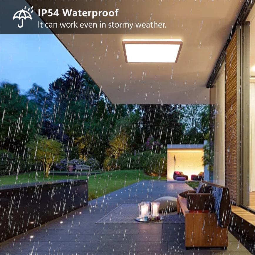 Brilagi - LED-kylpyhuoneen kattovalaisin ULTRA SLIM LED/24W/230V 42x42 cm ruusukulta IP54
