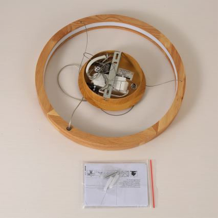 Brilagi - UMEA WOOD LED-riippuvalaisin vaijerilla LED/30W/230V, Ø 40 cm, puu