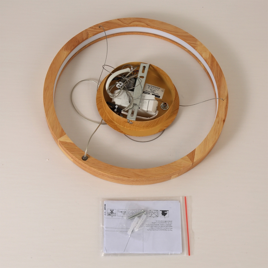 Brilagi - UMEA WOOD LED-riippuvalaisin vaijerilla LED/30W/230V, Ø 40 cm, puu