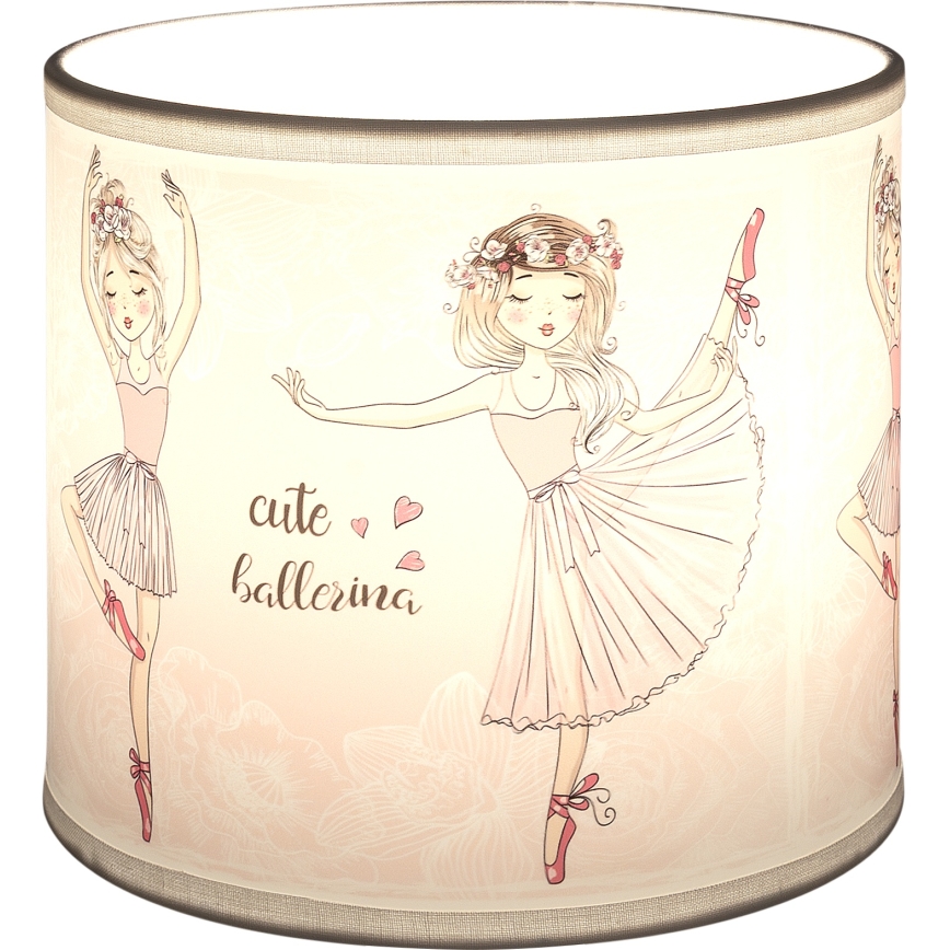 BRILAGI - Universaali varjostin BOBO E27, halkaisija 15 cm, valkoinen/vaaleanpunainen/balerinakuosi