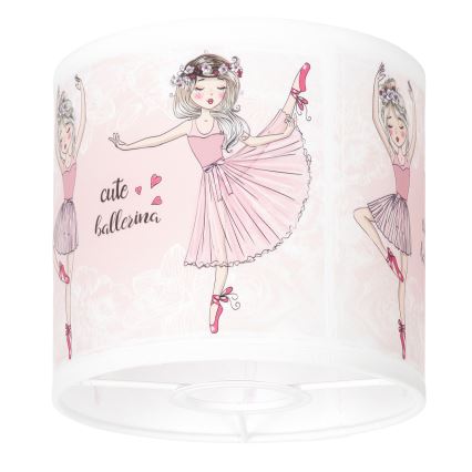BRILAGI - Universaali varjostin BOBO E27, halkaisija 15 cm, valkoinen/vaaleanpunainen/balerinakuosi