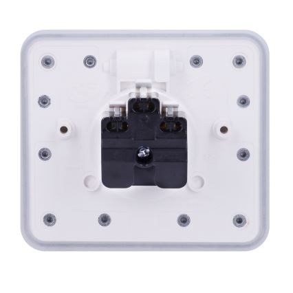 Brilagi - Upotettava ulkolattiapistorasia IP55, valkoinen, suorakulmainen