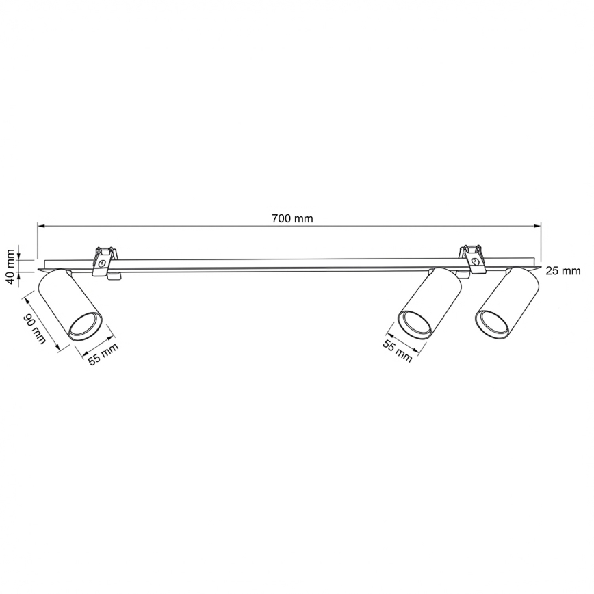 BRILAGI - Uppovalaisin SELE 3xGU10/30W/230V musta