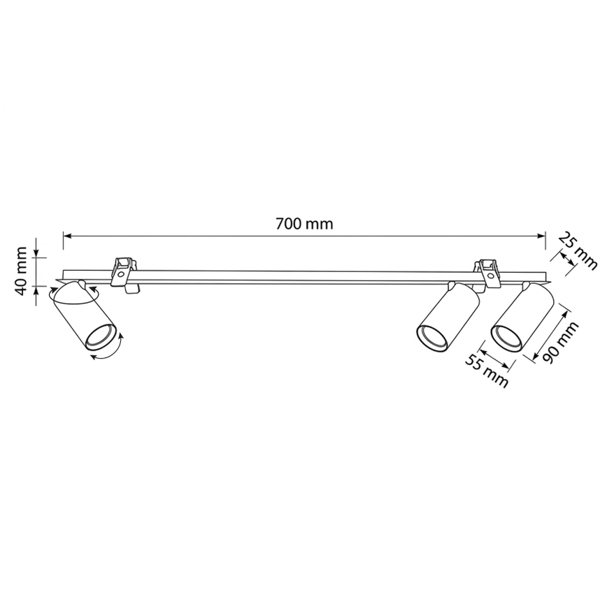 Brilagi - Uppovalaisin SELE 3xGU10/30W/230V, valkoinen