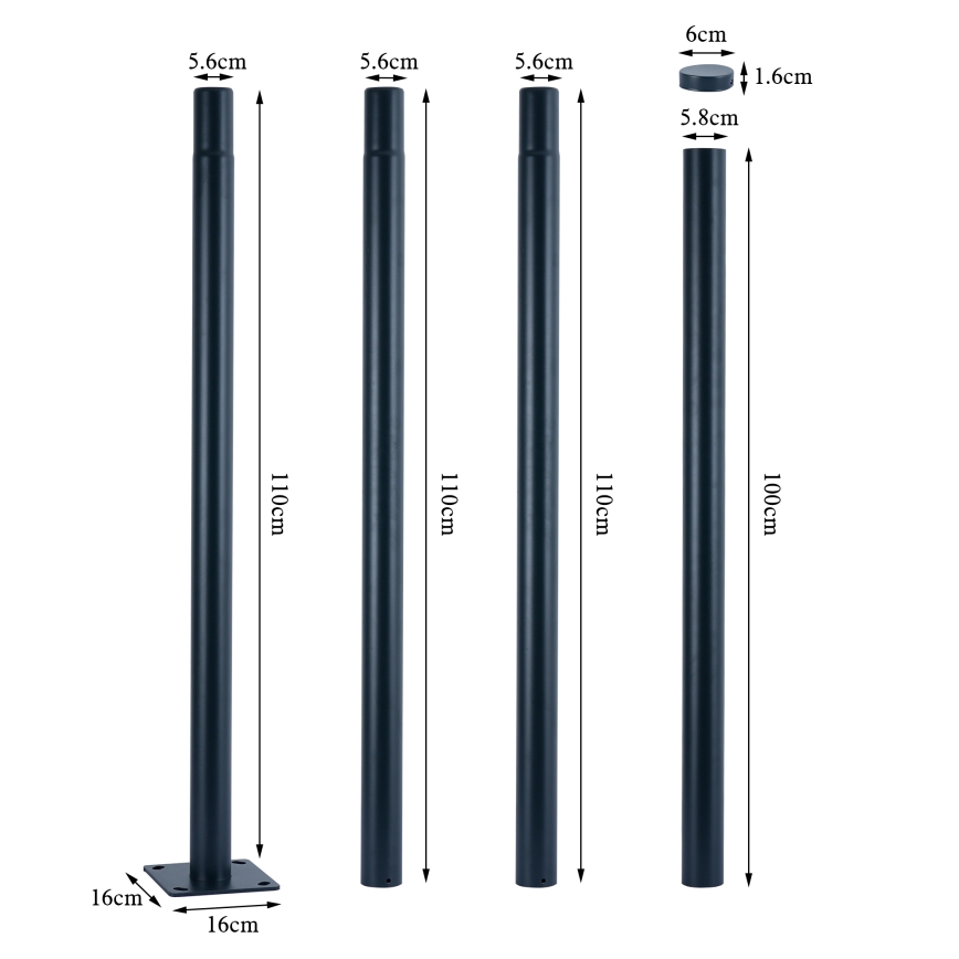 Brilagi - URBANSPARK LED katuvalaisin pylväällä 4 m, 120W, 230V, antrasiitti, IP65