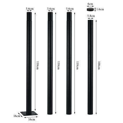 Brilagi - URBANSPARK LED-katuvalaisin 4 m pylväällä, LED/120W/230V, musta, IP65