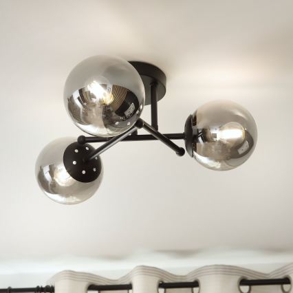 Brilagi - Vaihtolasikupu MALIVA E14 kattokruunuun ja lamppuun, halkaisija 13 cm, savunvärinen