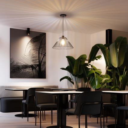 Brilagi - Vaijerikiinnitteinen LED-riippuvalaisin CERIA WIRE 1xE27/40W/230V, halkaisija 45 cm, musta