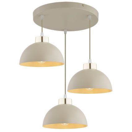 Brilagi - Vaijerilla ripustettava riippuvalaisin MOON 3xE27/60W/230V beige/kulta
