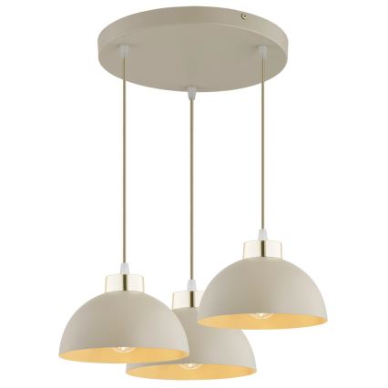 Brilagi - Vaijerilla ripustettava riippuvalaisin MOON 3xE27/60W/230V beige/kulta