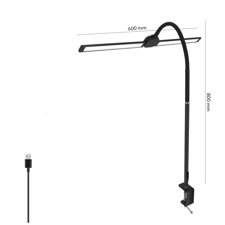 BRILAGI - VARIO himmennettävä USB-LED-pöytälamppu 14W/5V 3000-6000K musta