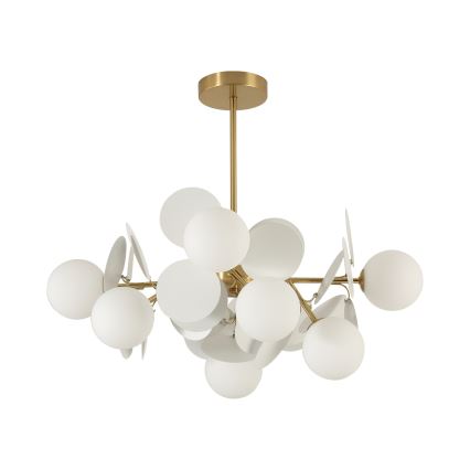 Brilagi - Varrellinen kattokruunu BALMO 8xG9/9W/230V halkaisija 60 cm kulta/valkoinen