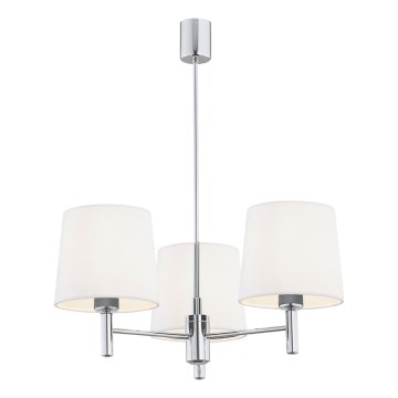 Brilagi - Varrellinen kattokruunu MONTE 3xE27/15W/230V kermanvärinen/kiiltävä kromi