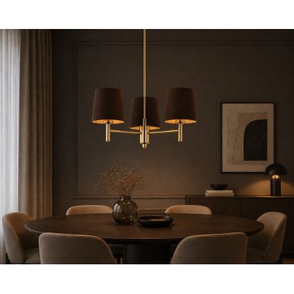 Brilagi - Varrellinen kattovalaisin MONTE 3xE27/15W/230V ruskea/kulta