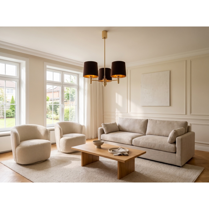 BRILAGI - Varrellinen kattovalaisin MONTE 3xE27/60W/230V ruskea/kulta