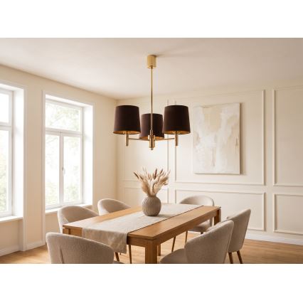 BRILAGI - Varrellinen kattovalaisin MONTE 3xE27/60W/230V ruskea/kulta