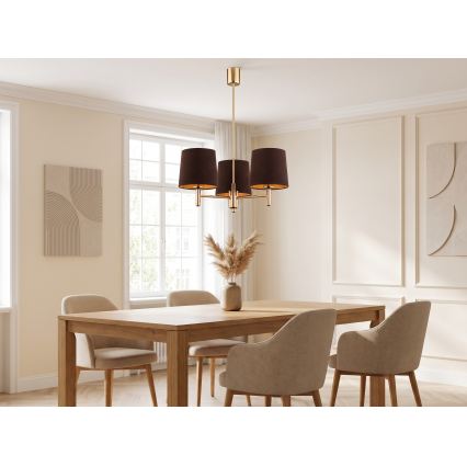 BRILAGI - Varrellinen kattovalaisin MONTE 3xE27/60W/230V ruskea/kulta