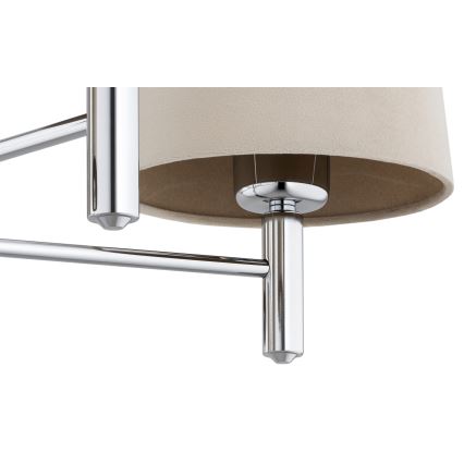 BRILAGI - Varrellinen riippuvalaisin MONTE 5xE27/60W/230V beige/kiiltävä kromi