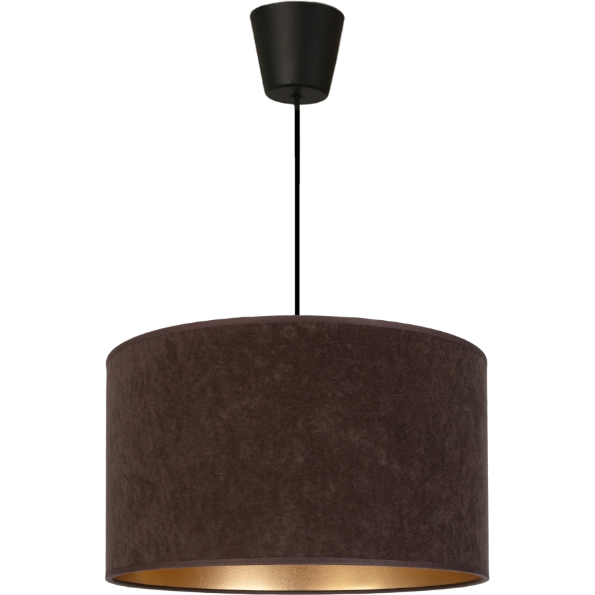 Brilagi - VELVET-riippuvalaisin kaapelilla, 1xE27/60W/230V, halkaisija 40 cm, ruskea/kultainen