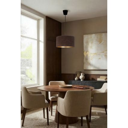Brilagi - VELVET-riippuvalaisin kaapelilla, 1xE27/60W/230V, halkaisija 40 cm, ruskea/kultainen