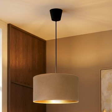 Brilagi - VELVET-riippuvalaisin vaijerilla 1xE27/60W/230V halkaisija 40 cm beige/kultainen