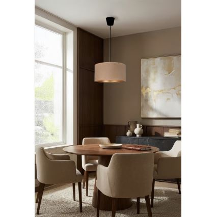 Brilagi - VELVET-riippuvalaisin vaijerilla 1xE27/60W/230V halkaisija 40 cm beige/kultainen