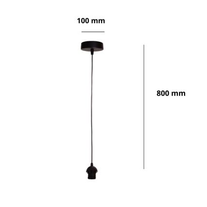 Brilagi - Virtajohto PARTY 1xE27/60W/230V halkaisija 10 cm musta