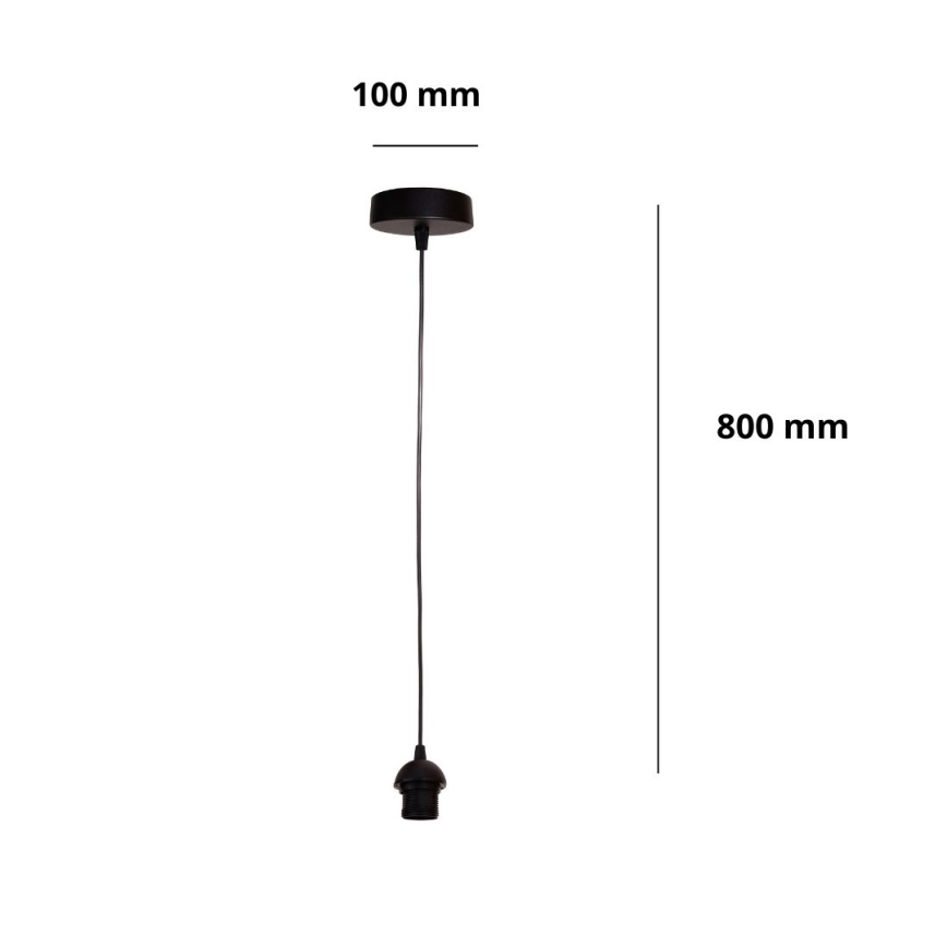 Brilagi - Virtajohto PARTY 1xE27/60W/230V halkaisija 10 cm musta