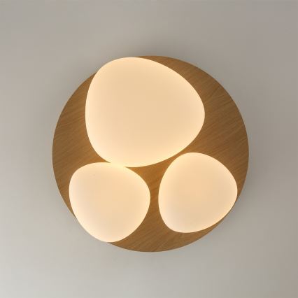 Brilagi - VISBY WOOD LED-kattovalaisin LED/36W/230V, Ø 50 cm, ruskea