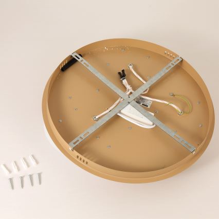 Brilagi - VISBY WOOD LED-kattovalaisin LED/36W/230V, Ø 50 cm, ruskea