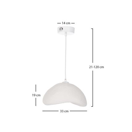 Brilagi - WABI SABI riippuvalaisin johdolla, 1x E27 / 40 W / 230 V, halkaisija 33 cm, valkoinen