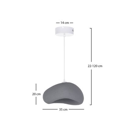 Brilagi - WABI SABI riippuvalaisin kaapelilla 1xE27/40W/230V Ø 35 cm harmaa