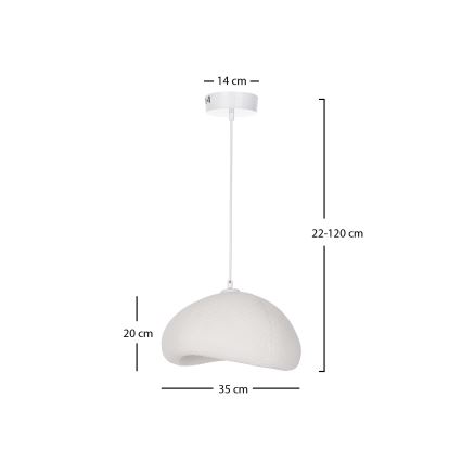 Brilagi - WABI SABI riippuvalaisin kaapelilla, 1xE27/40W/230V, Ø 35 cm, valkoinen