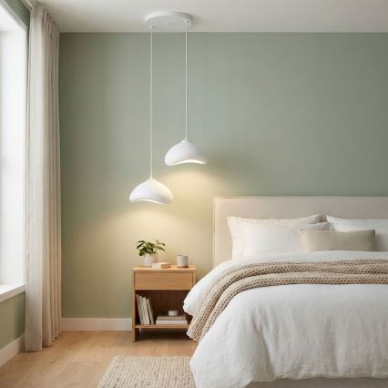 Brilagi - WABI SABI-riippuvalaisin kaapelilla 2xE27/40W/230V, halkaisija 45 cm, valkoinen