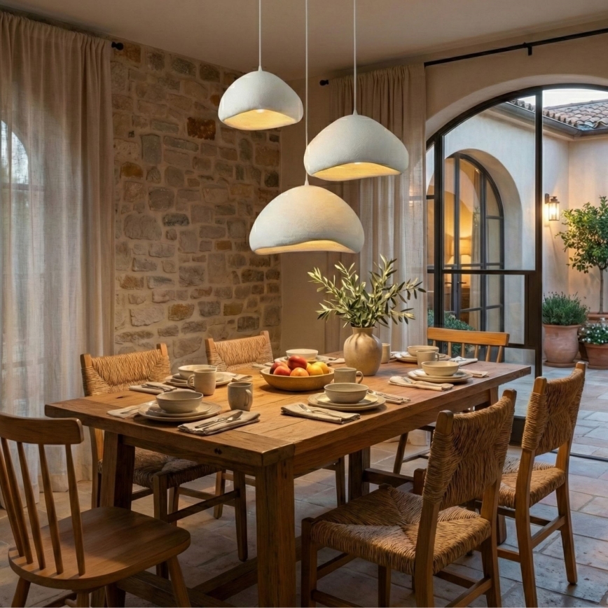 Brilagi - WABI SABI-riippuvalaisin kaapelilla 3xE27/40W/230V halkaisija 82 cm valkoinen