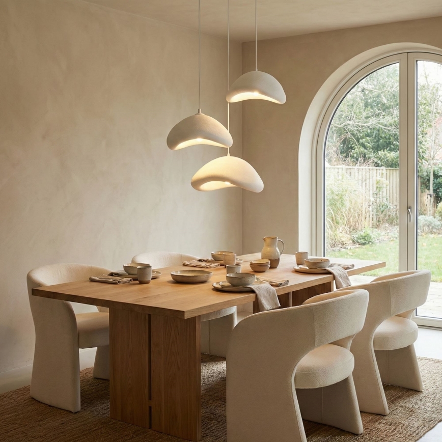 Brilagi - WABI SABI-riippuvalaisin kaapelilla 3xE27/40W/230V, Ø 82 cm, valkoinen