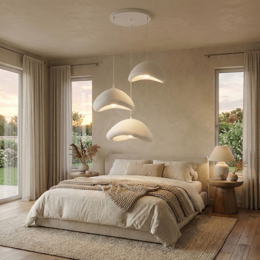 Brilagi - WABI SABI-riippuvalaisin kaapelilla 3xE27/40W/230V, Ø 82 cm, valkoinen