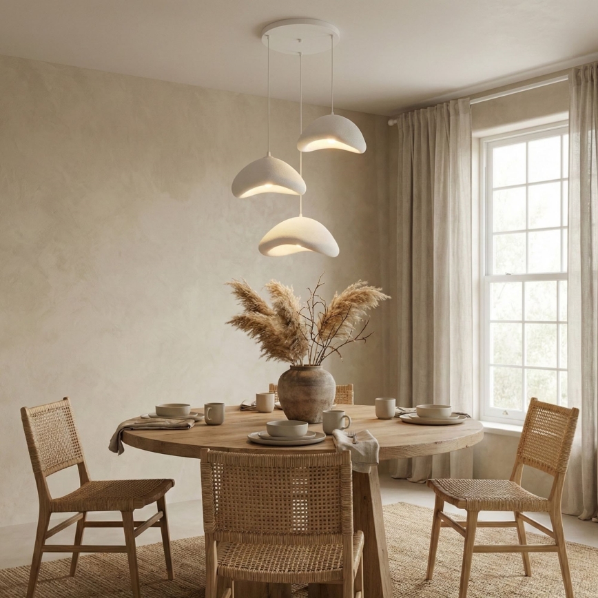 Brilagi - WABI SABI-riippuvalaisin kaapelilla 3xE27/40W/230V, Ø 82 cm, valkoinen