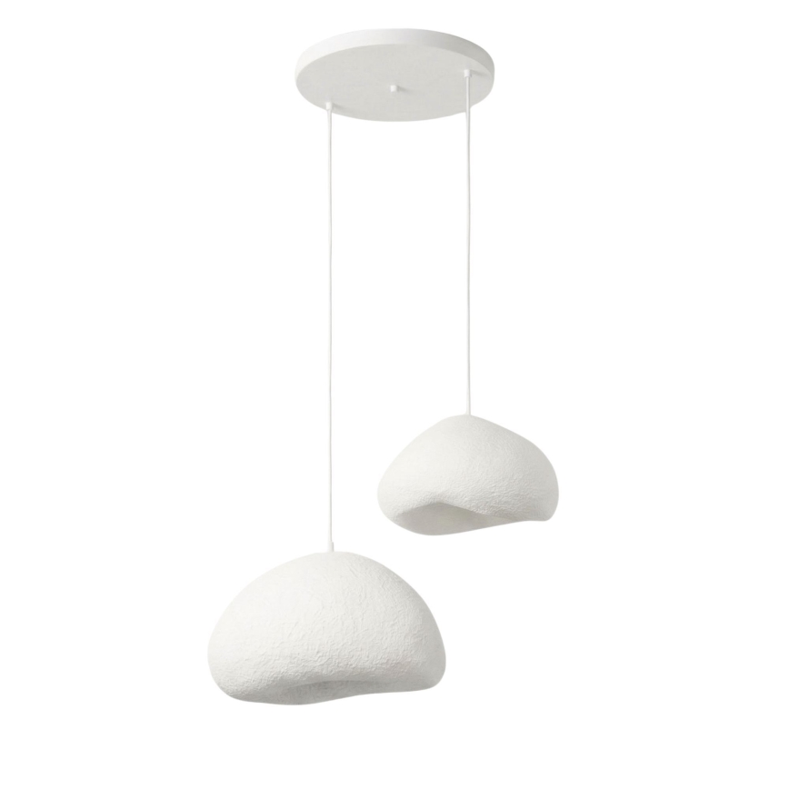 Brilagi - WABI SABI riippuvalaisin lankaripustuksella 2xE27/40W/230V halkaisija 70 cm valkoinen